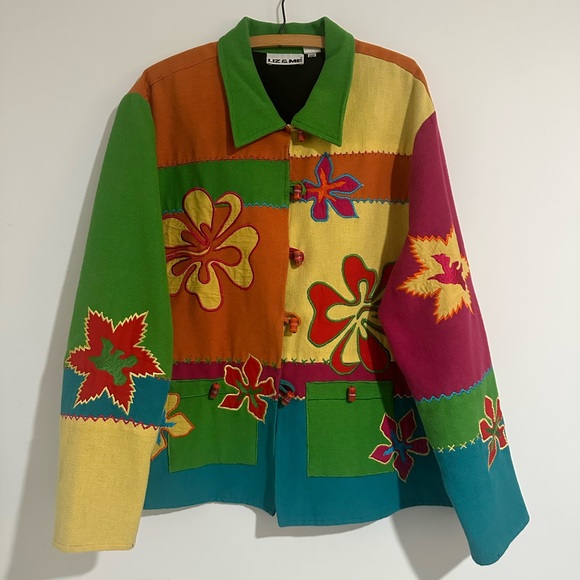 RARE 90s LIZ & ME PATCHWORK JACKET - Picture 2 of 4